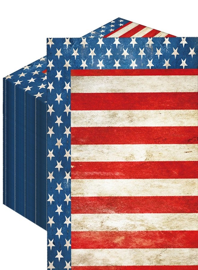 Merriva 50 Count American Flag Paper Napkins, Disposable Patriotic Party Cocktail Napkins for 4th of July, Memorial Day, Veterans Day, Independence Day BBQ, Military Homecoming, and Picnic Table Decorations - Image 1
